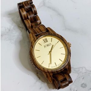 JORD Wood Watch - Zebrawood and Champagne